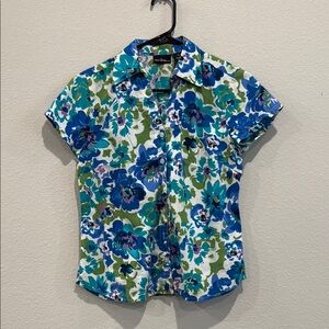 Erika Blue and Green Floral Shirt